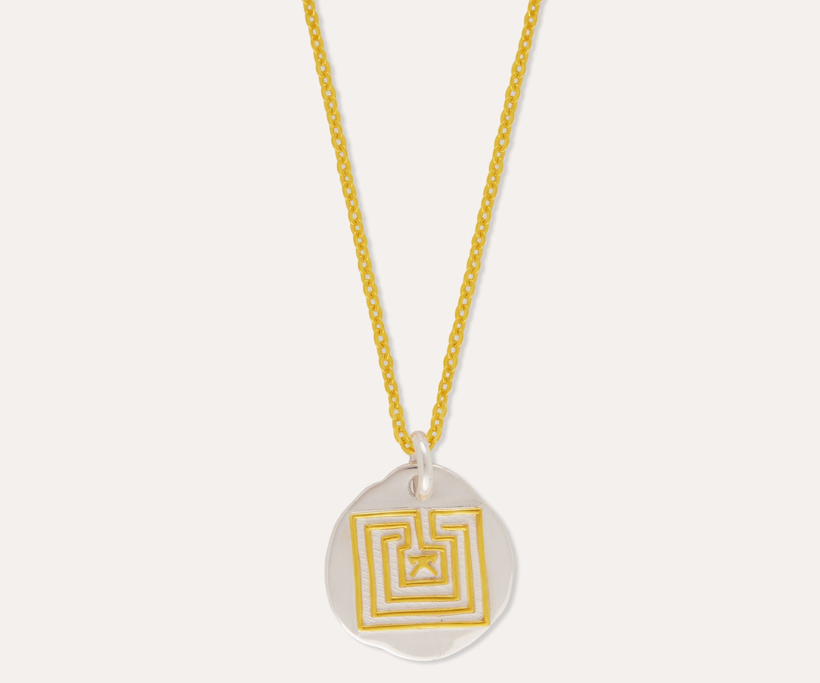 Labyrinth Two Tone Silver Necklace | Sustainable Jewellery by Ottoman Hands