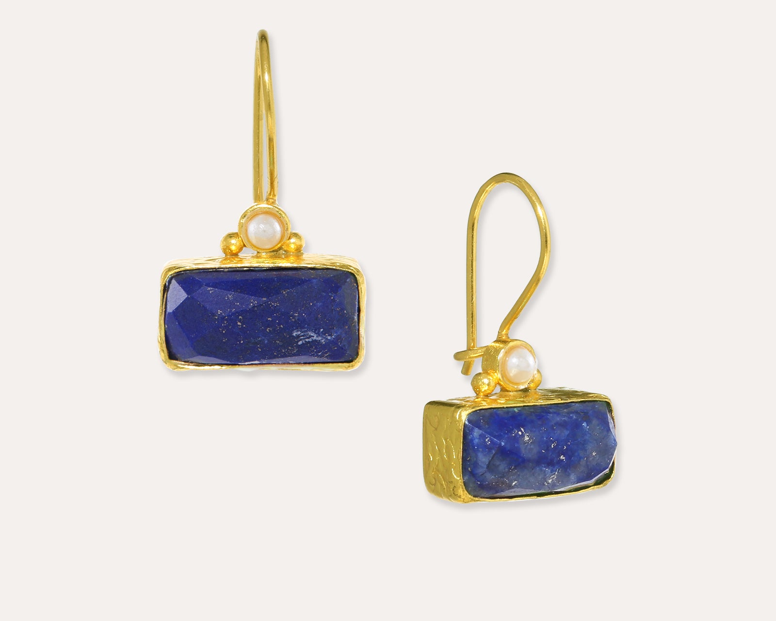 Lara Lapis and Pearl Drop Earrings | Sustainable Jewellery by Ottoman Hands