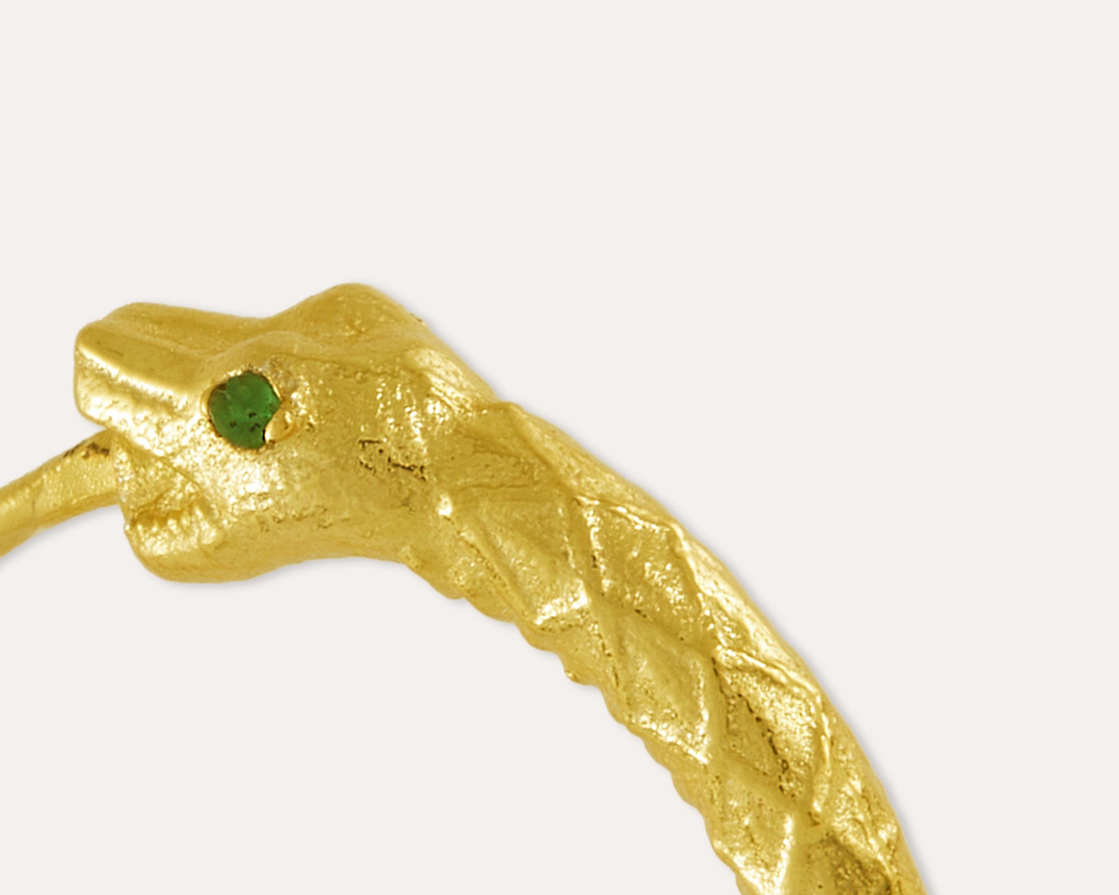 Rebirth Emerald Snake Hoop Earrings | Sustainable Jewellery by Ottoman Hands