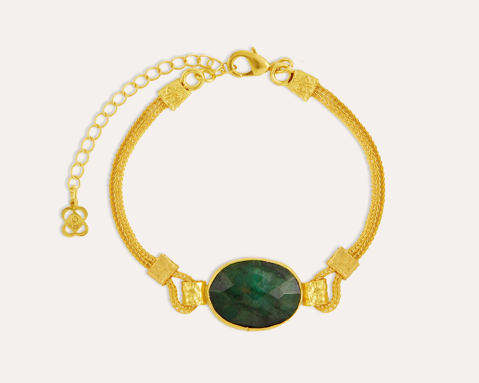 Daphne Emerald Chain Bracelet | Sustainable Jewellery by Ottoman Hands
