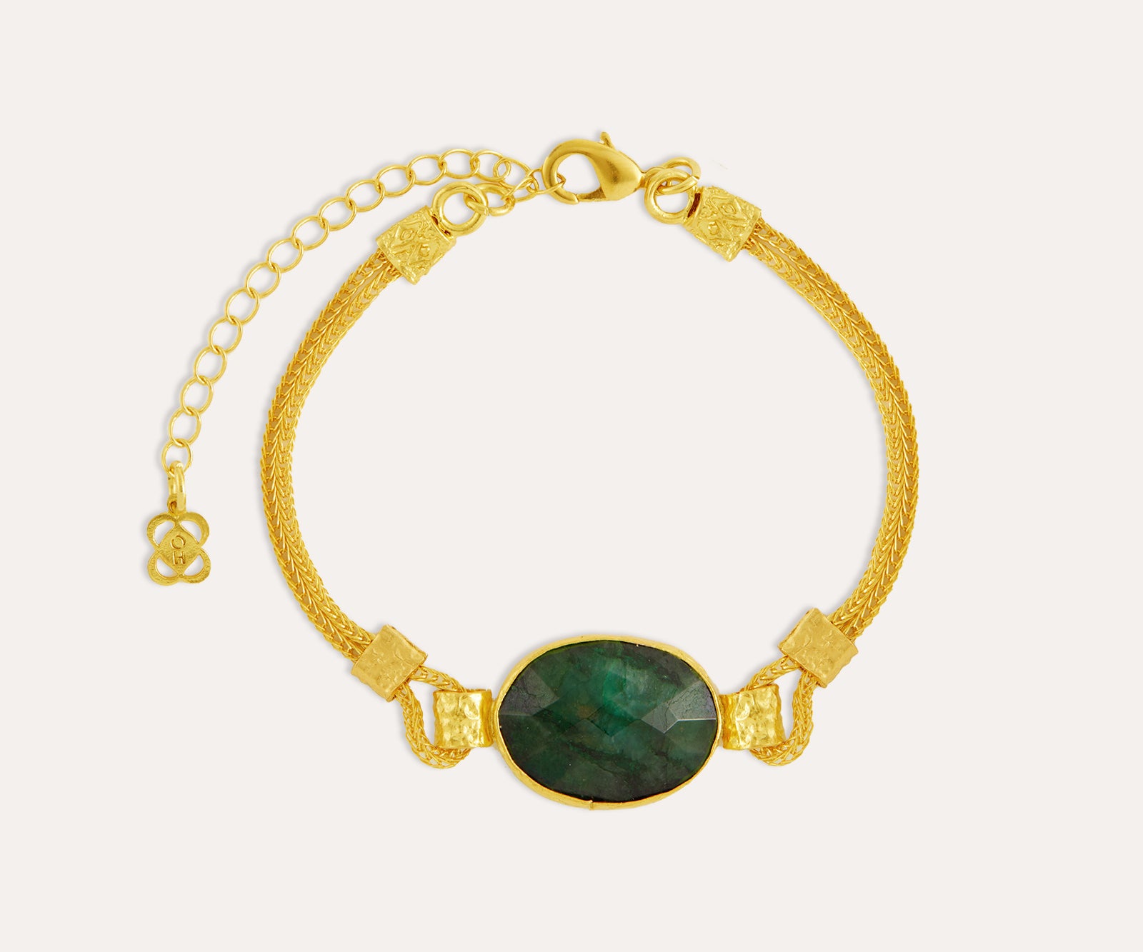 Daphne Emerald Chain Bracelet | Sustainable Jewellery by Ottoman Hands