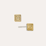 Labyrinth Two Tone Silver Stud Earrings | Sustainable Jewellery by Ottoman Hands