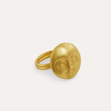 Moon Face Gold Ring | Sustainable Jewellery by Ottoman Hands