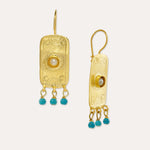 Anya Pearl and Turquoise Drop Earrings | Sustainable Jewellery by Ottoman Hands