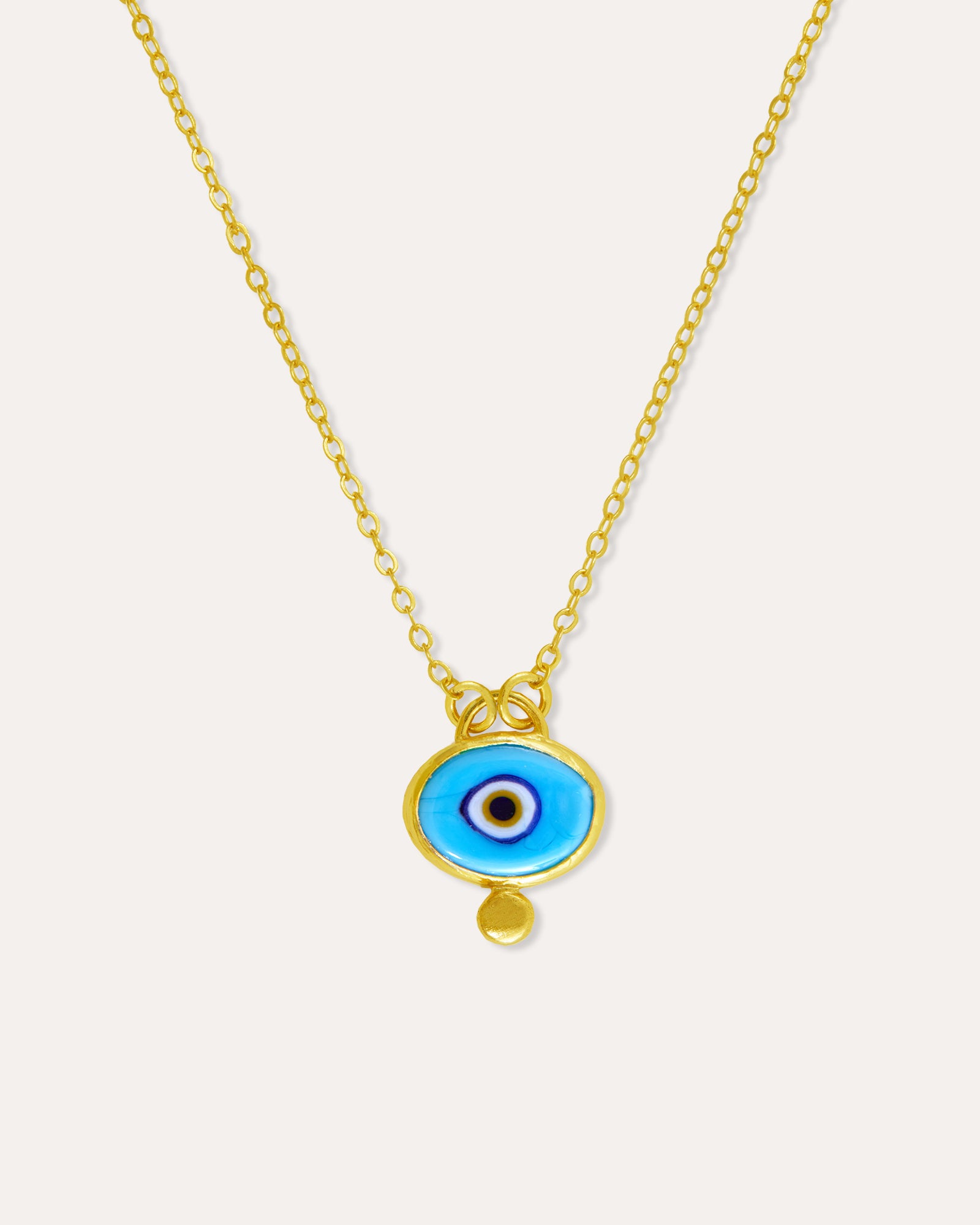 Alara Blue Evil Eye Pendant Necklace Gold Ottoman Hands Jewellery