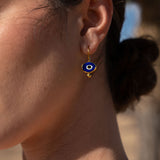 Alara Navy Evil Eye Drop Earrings | Sustainable Jewellery by Ottoman Hands