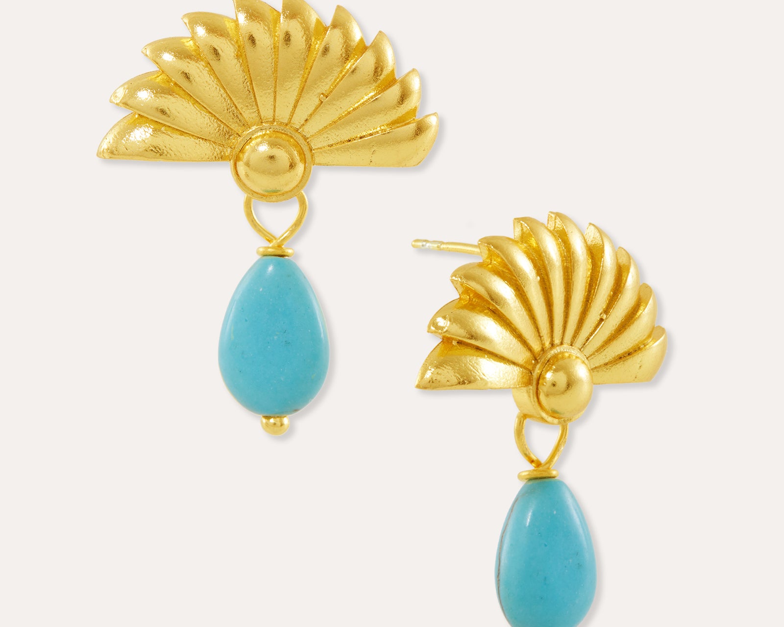 Chantal Turquoise Drop Stud Earrings | Sustainable Jewellery by Ottoman Hands