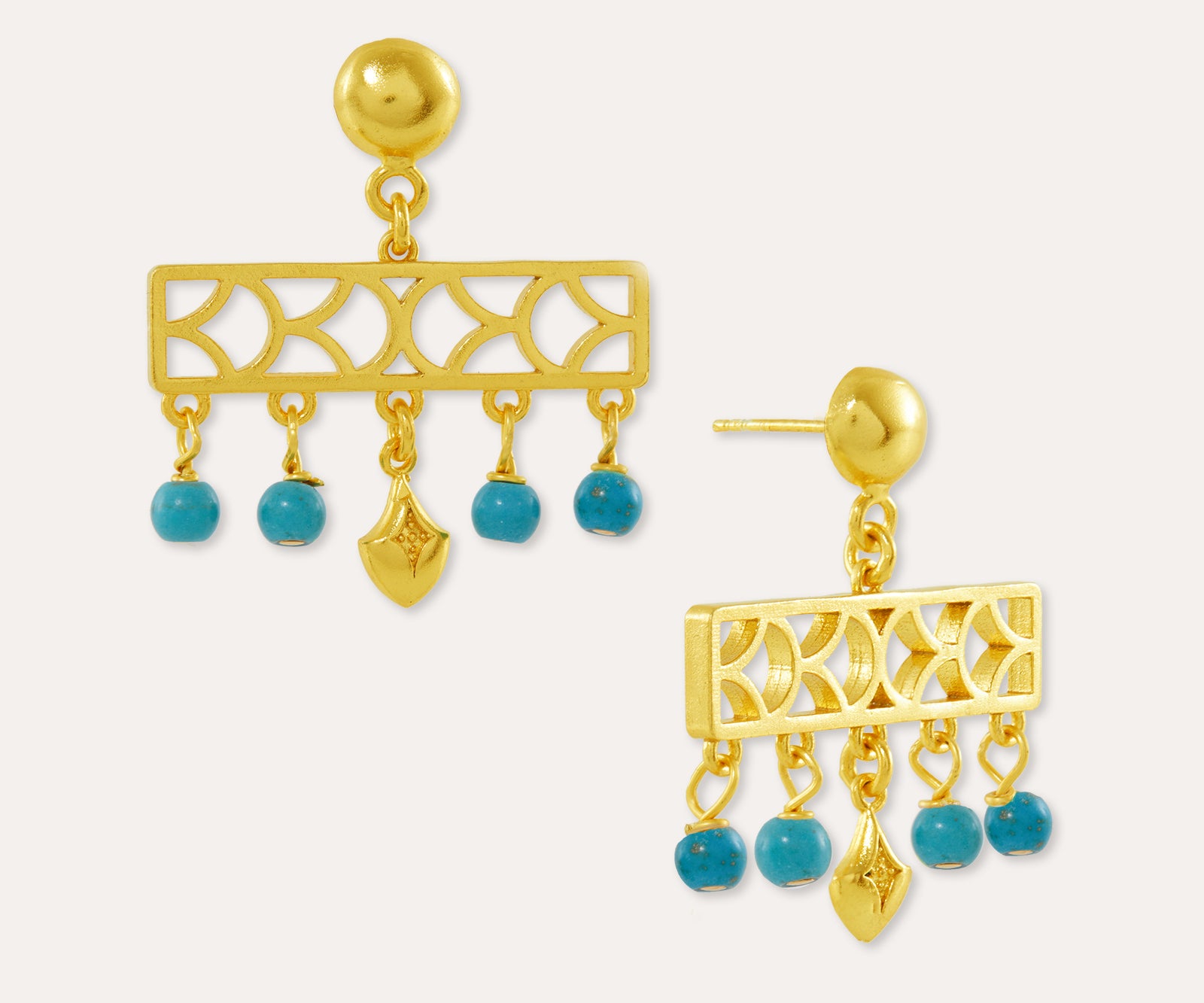 Suri Turquoise Bead Drop Earrings | Sustainable Jewellery by Ottoman Hands