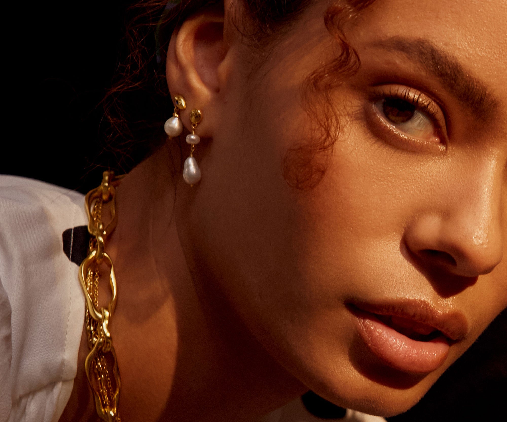Kyra Pearl Drop Stud Earrings | Sustainable Jewellery by Ottoman Hands