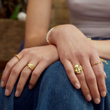 Moon Face Gold Ring | Sustainable Jewellery by Ottoman Hands