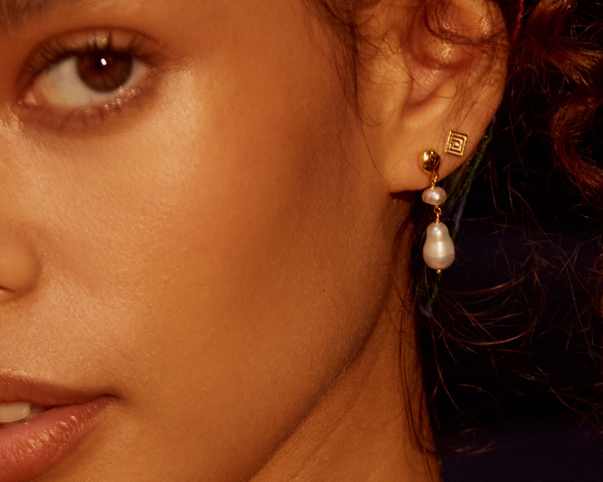 Kyra Pearl Drop Stud Earrings | Sustainable Jewellery by Ottoman Hands