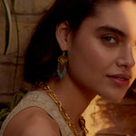 Lalita Turquoise Chain Drop Earrings | Sustainable Jewellery by Ottoman Hands