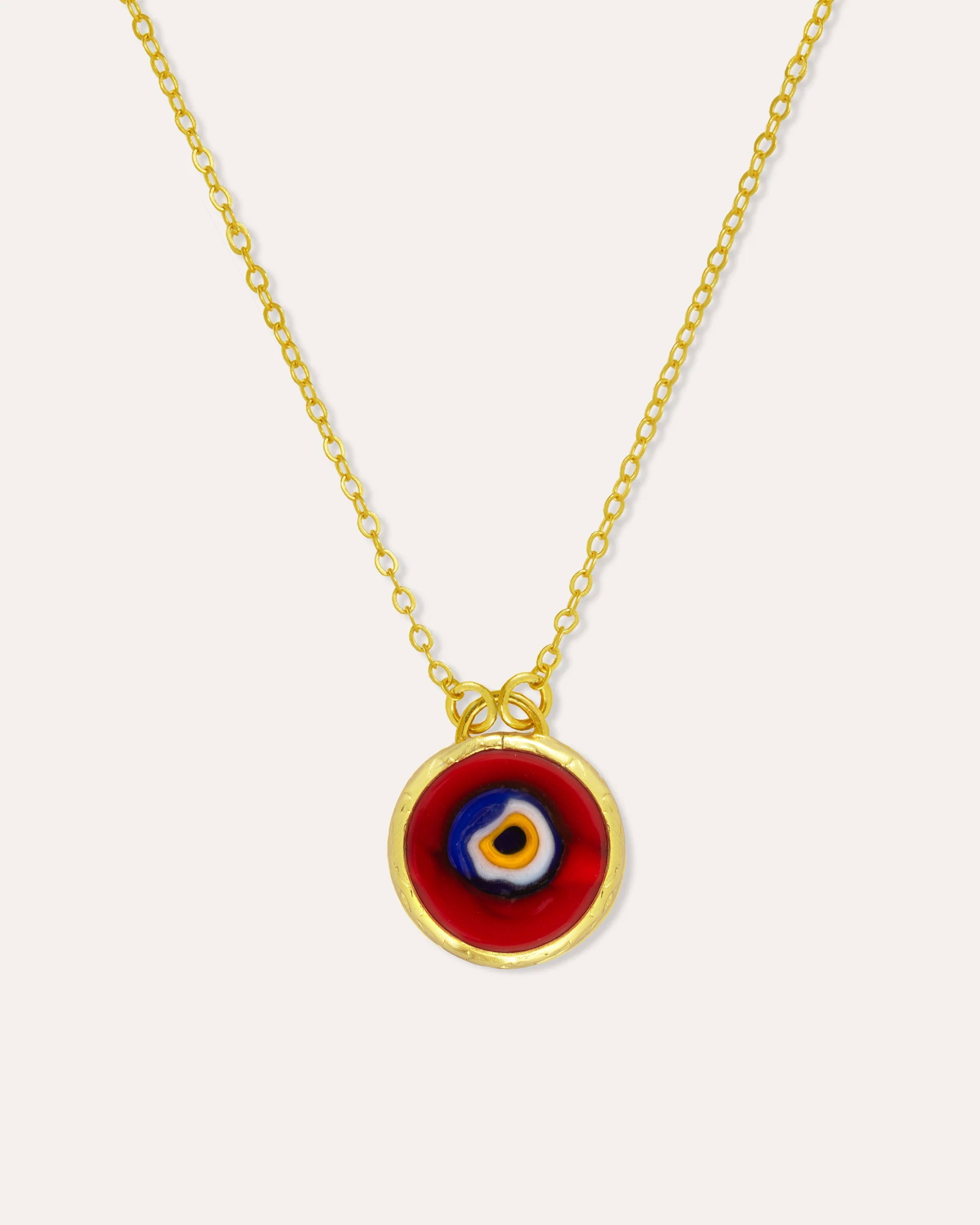 Azra Evil Eye Red Pendant Necklace | Sustainable Jewellery by Ottoman Hands