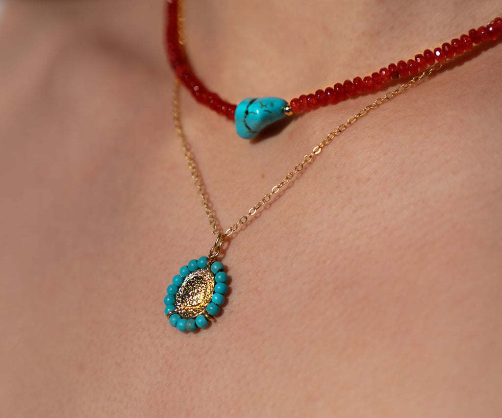 Callie Turquoise Pendant Necklace | Sustainable Jewellery by Ottoman Hands