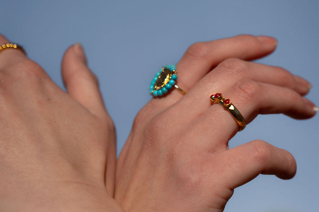 Callie Turquoise Beaded Ring | Sustainable Jewellery by Ottoman Hands