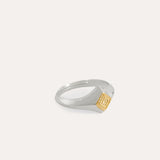 Labyrinth Two Tone Silver Signet Ring | Sustainable Jewellery by Ottoman Hands