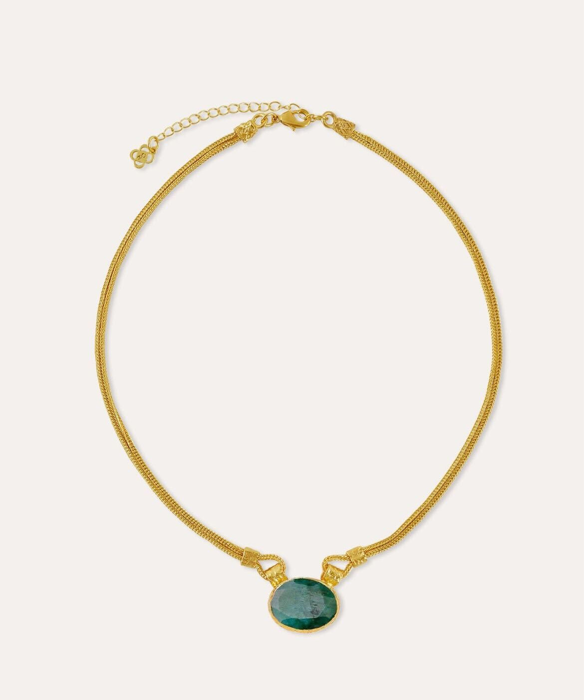 Daphne Emerald Chain Necklace | Sustainable Jewellery by Ottoman Hands