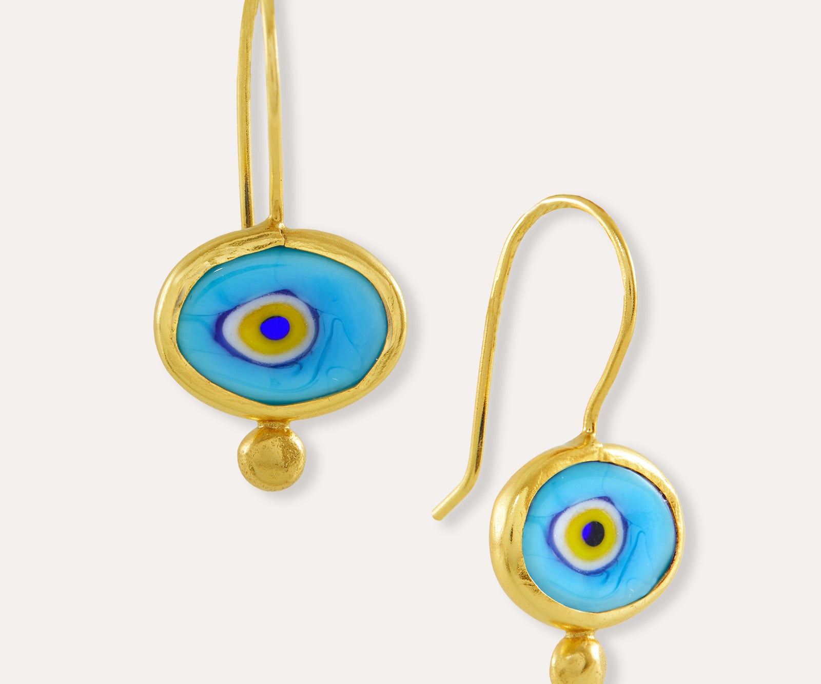 Alara Blue Evil Eye Drop Earrings | Sustainable Jewellery by Ottoman Hands