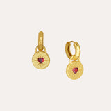 Garnet Heart Huggie Earrings | Sustainable Jewellery by Ottoman Hands