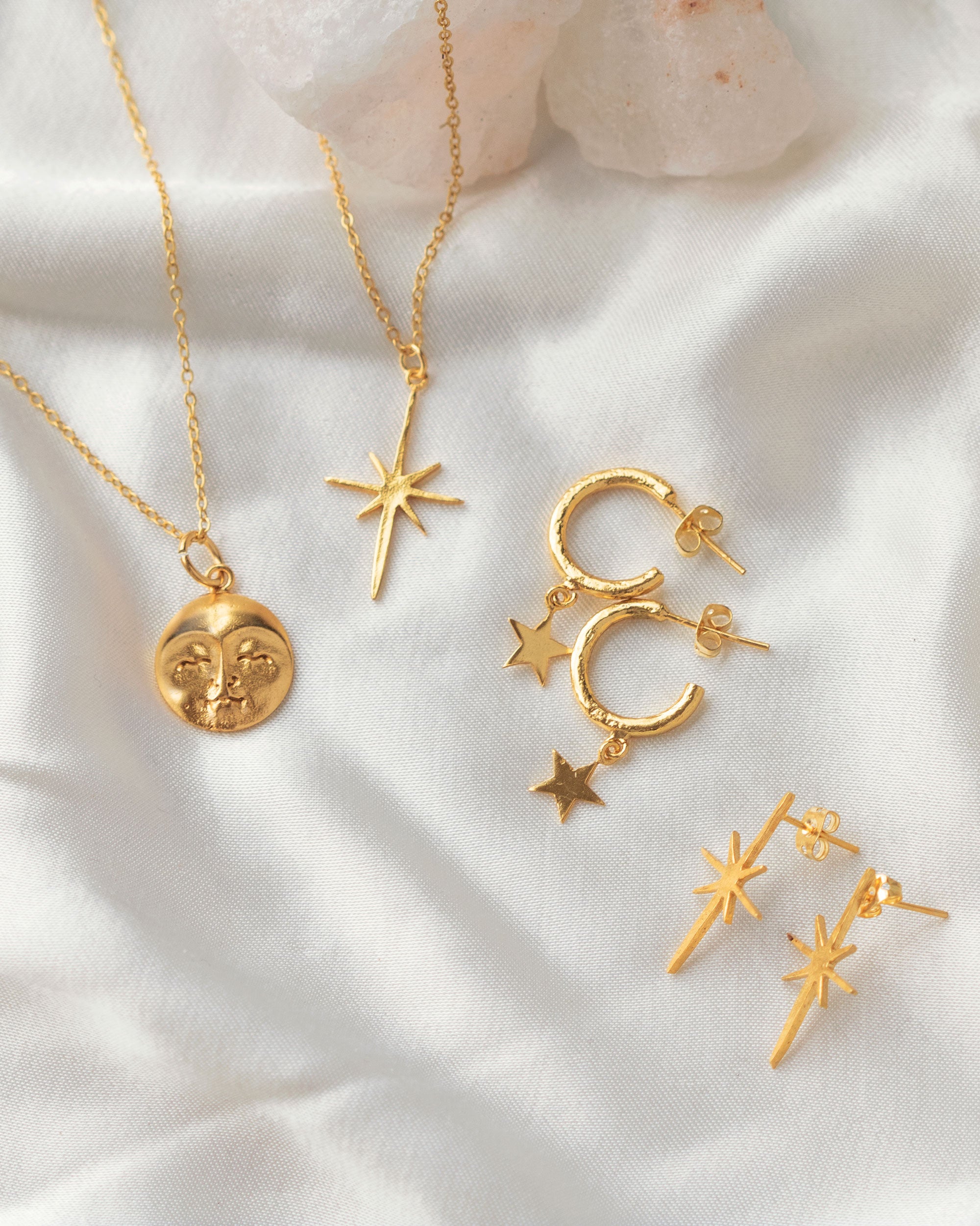 Star Charm Hoop Earrings | Sustainable Jewellery by Ottoman Hands