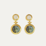 Lilis White Chalcedony and Labradorite Drop Earrings | Sustainable Jewellery by Ottoman Hands