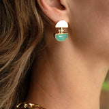 Mina Aqua Chalcedony Drop Stud Earrings | Sustainable Jewellery by Ottoman Hands