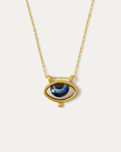 Adira Blue Porcelain Evil Eye Necklace | Sustainable Jewellery by Ottoman Hands