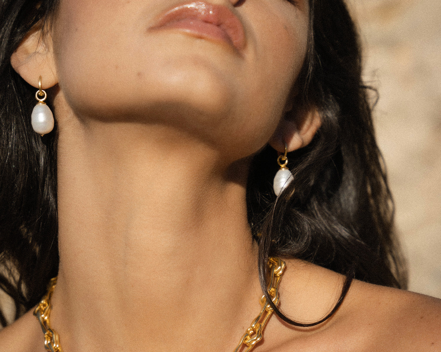 Ava Pearl Drop Huggie Earrings | Sustainable Jewellery by Ottoman Hands