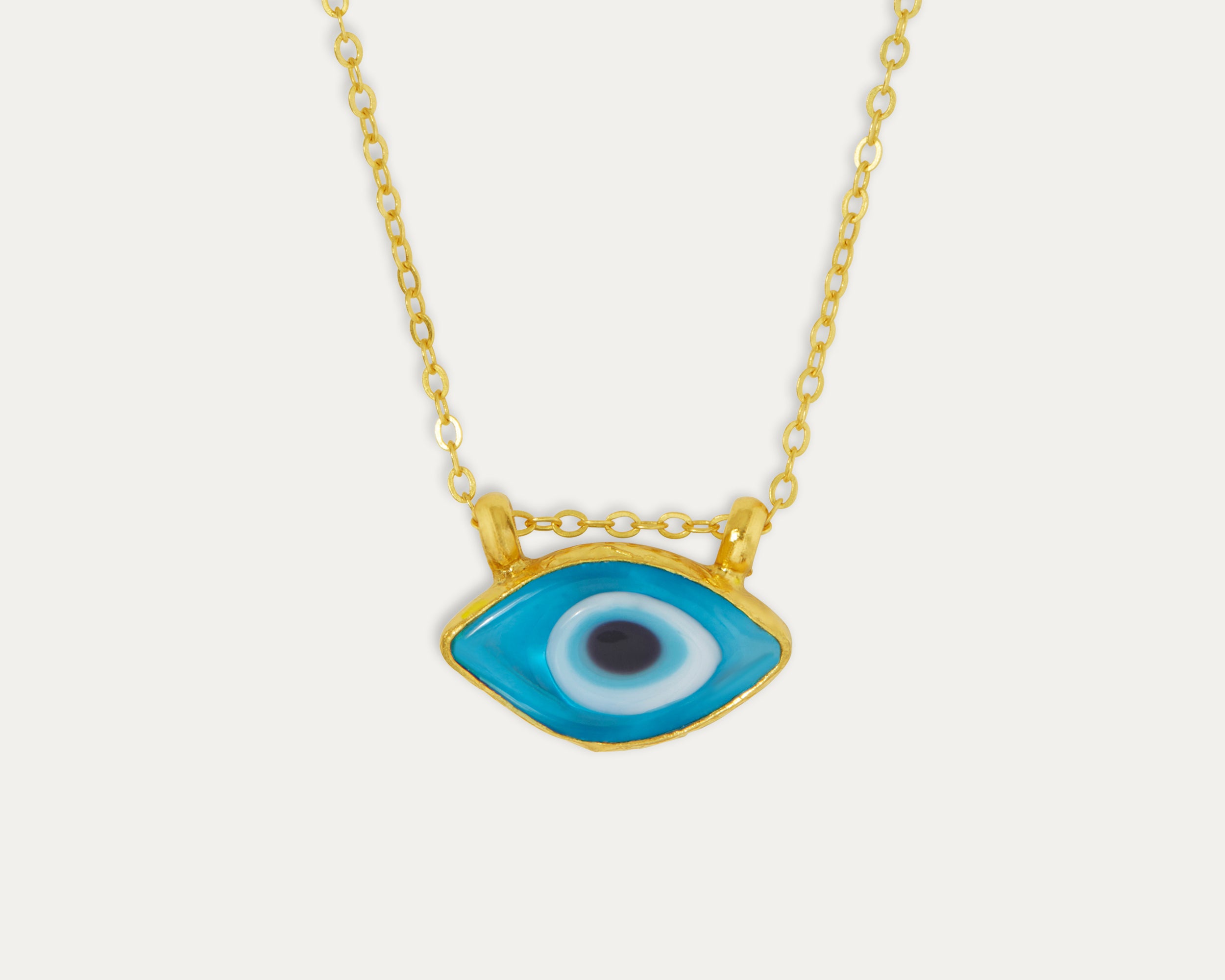 Bronte Blue Glass Evil Eye Pendant Necklace | Sustainable Jewellery by Ottoman Hands