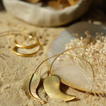 Gold Feather Pull Through Hoop Earrings | Sustainable Jewellery by Ottoman Hands