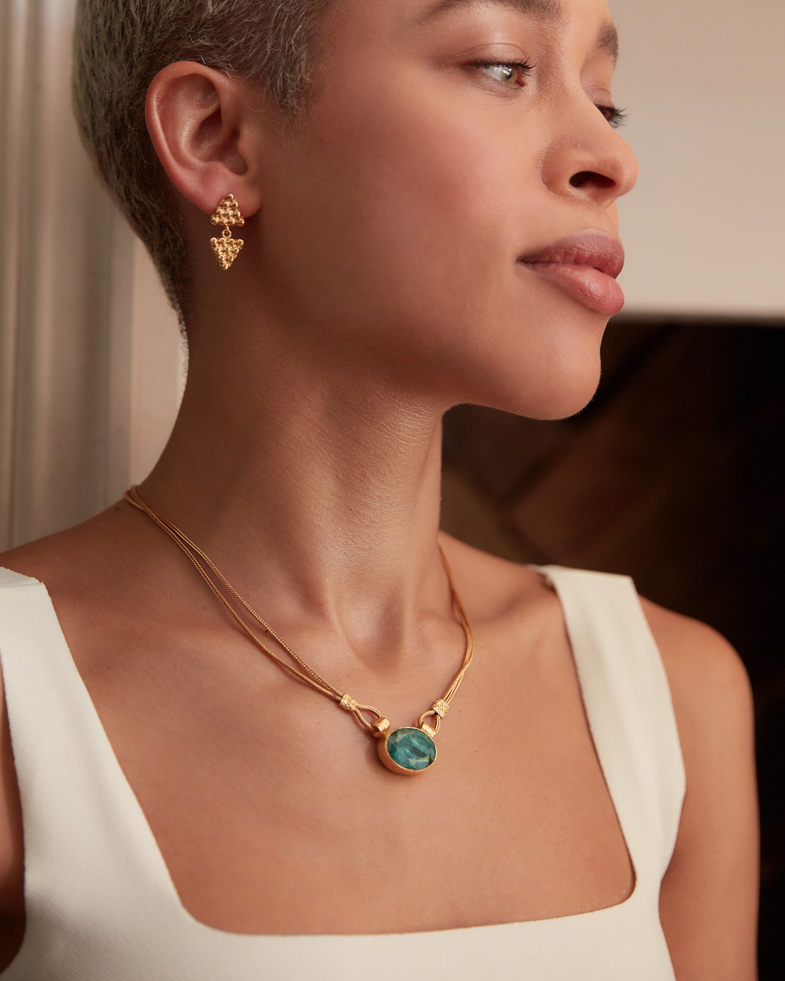 Daphne Emerald Chain Necklace | Sustainable Jewellery by Ottoman Hands