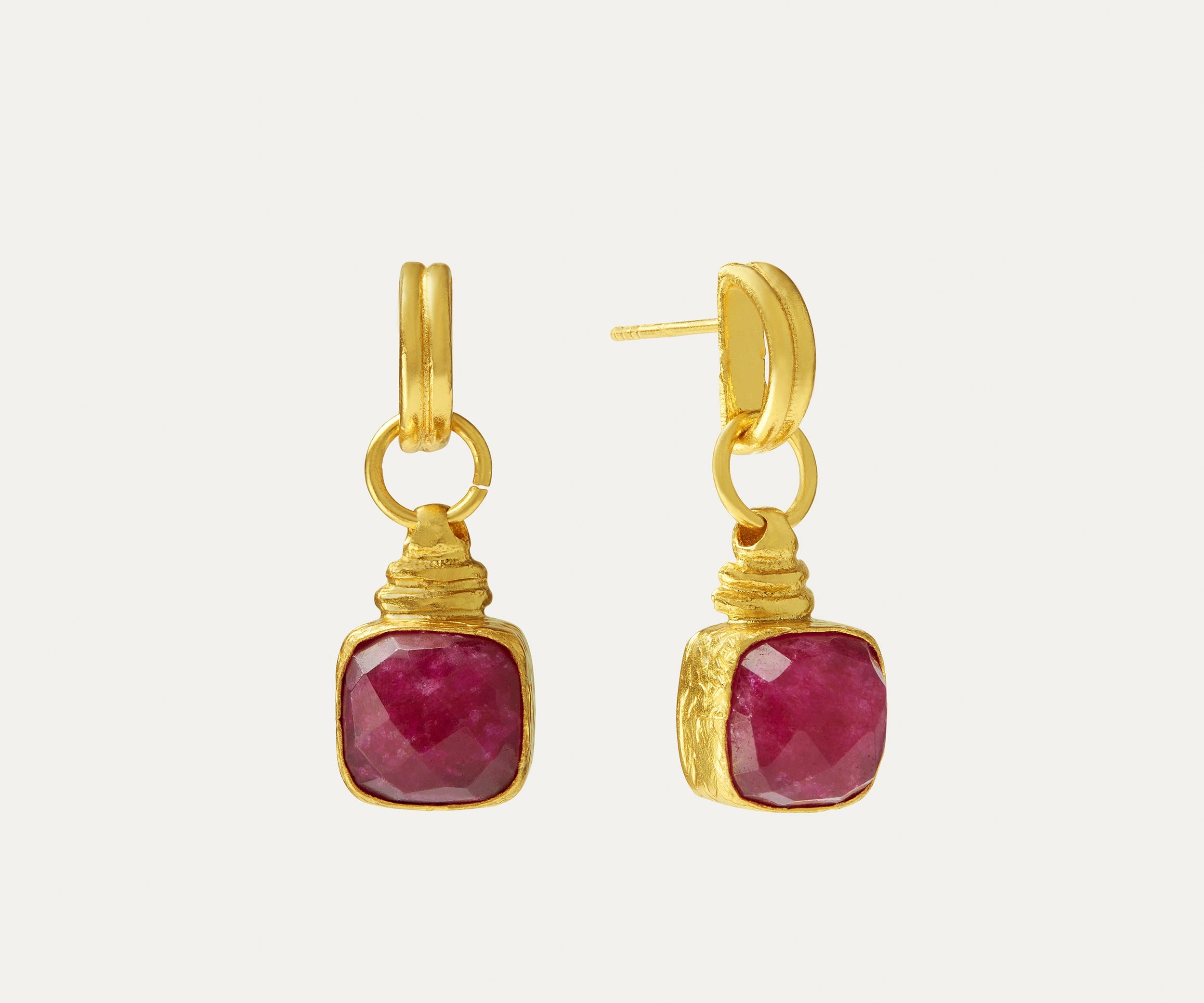 Eleanor Ruby Drop Stud Earrings | Sustainable Jewellery by Ottoman Hands
