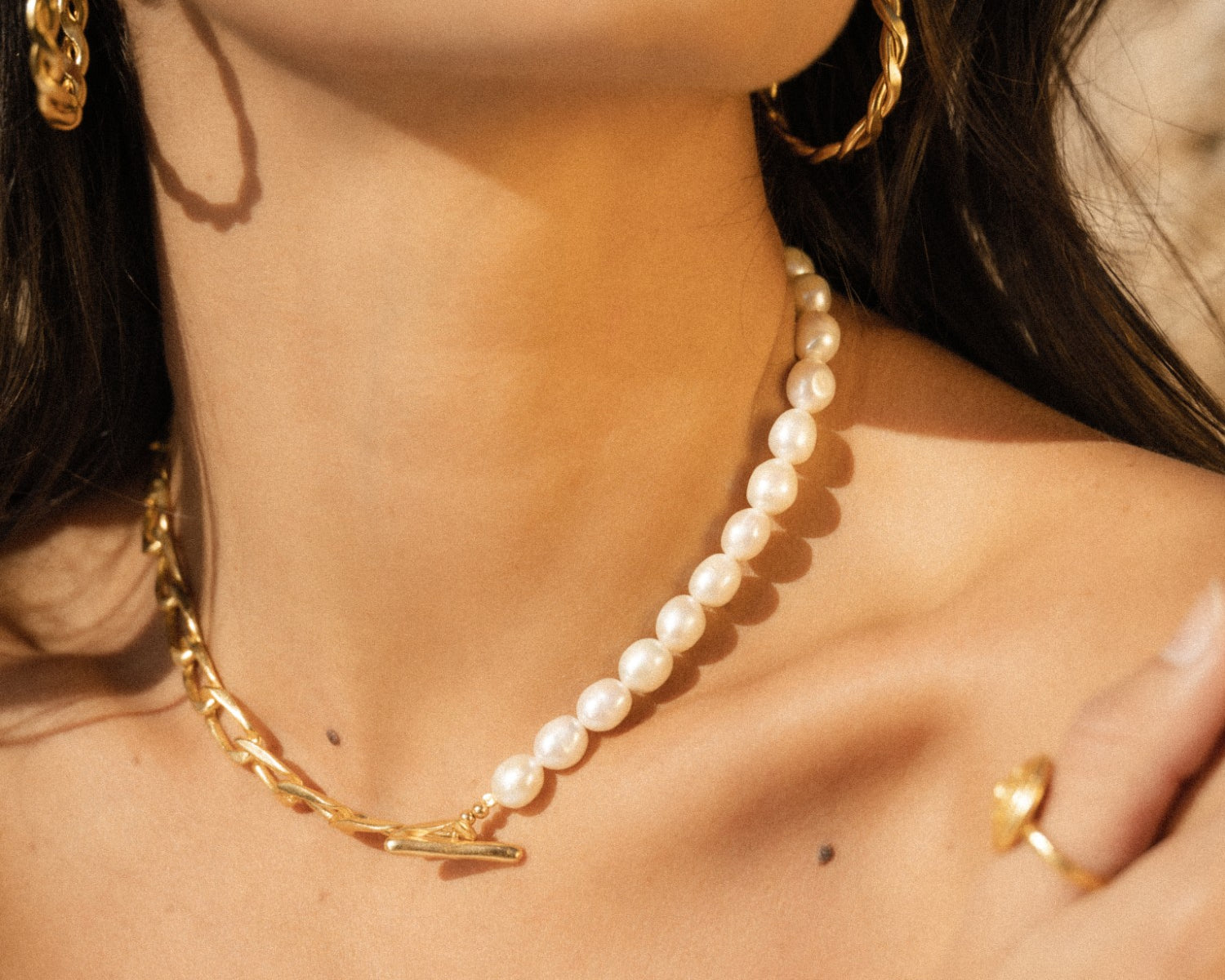 Harper Pearl Boyfriend Chain Necklace | Sustainable Jewellery by Ottoman Hands