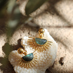 Sunrise Labradorite Drop Stud Earrings | Sustainable Jewellery by Ottoman Hands