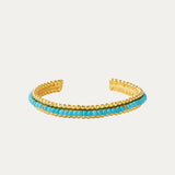 June Turquoise Beaded Cuff Bracelet | Sustainable Jewellery by Ottoman Hands