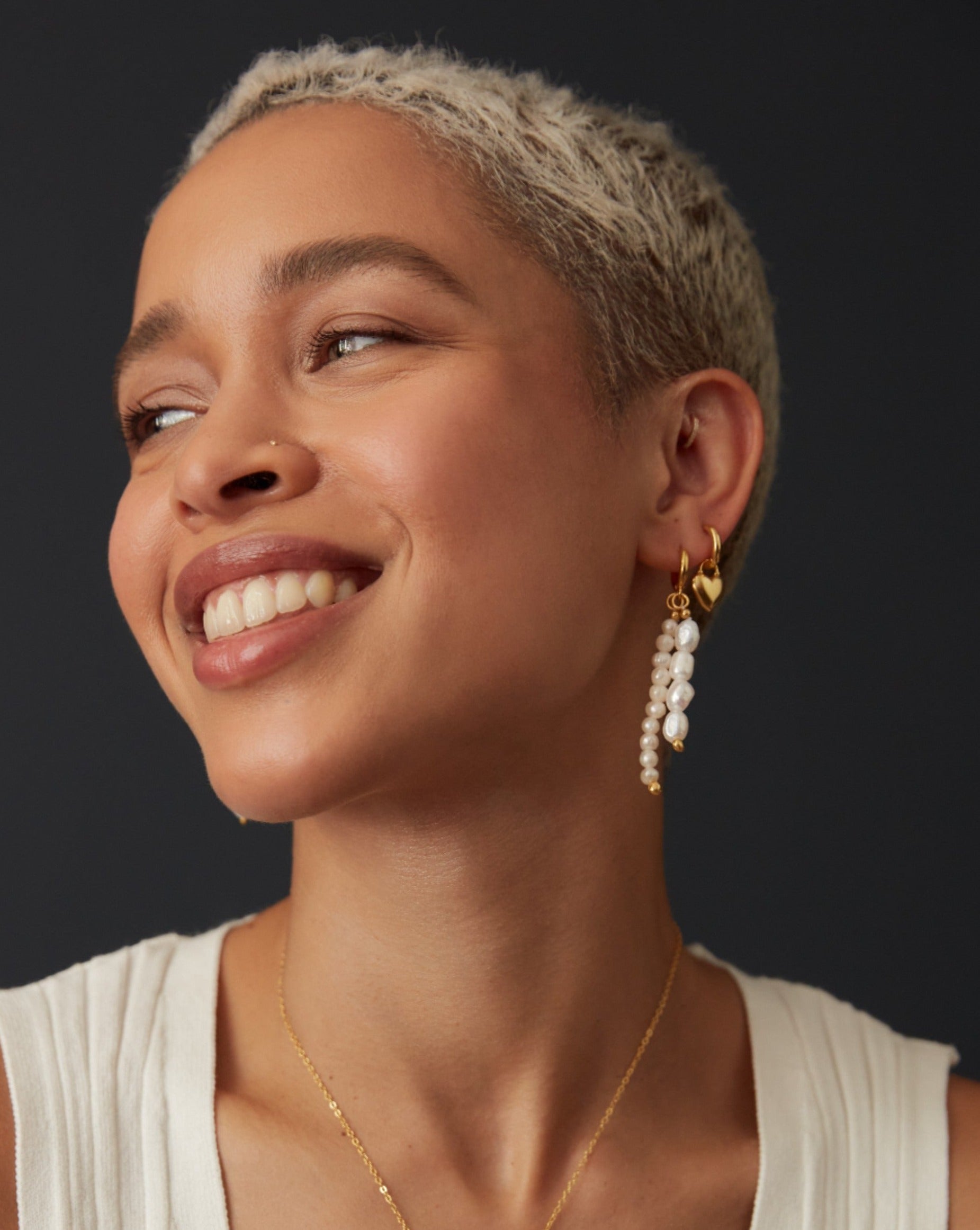 Niko Heart Huggie Earrings | Sustainable Jewellery by Ottoman Hands