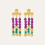 Kali Purple and Green Jade Beaded Drop Earrings | Sustainable Jewellery by Ottoman Hands