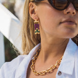 Kali Purple and Green Jade Beaded Drop Earrings | Sustainable Jewellery by Ottoman Hands