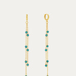 Lola Turquoise Chain Drop Huggie Earrings | Sustainable Jewellery by Ottoman Hands