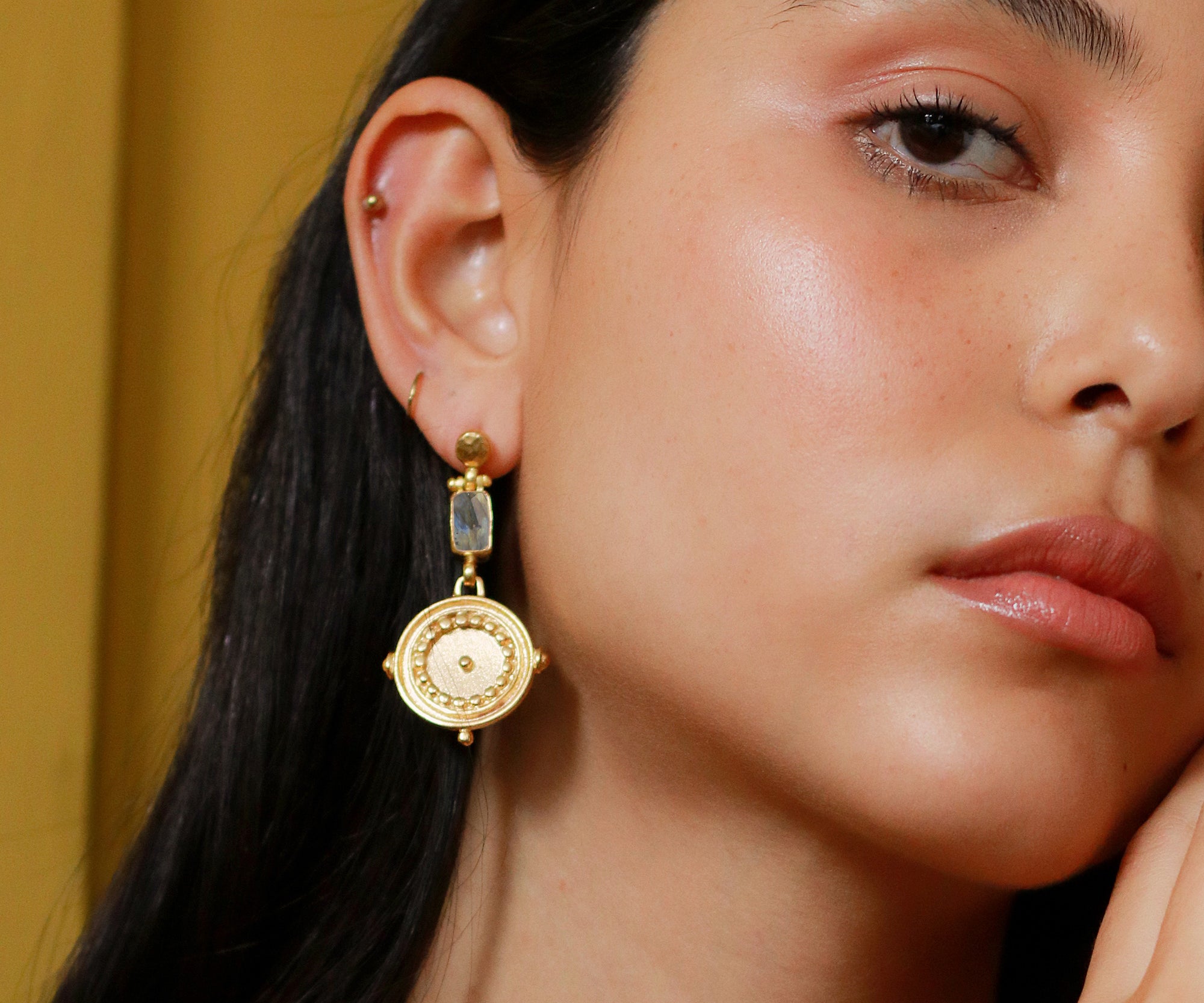Marcia Labradorite Statement Drop Earrings | Sustainable Jewellery by Ottoman Hands