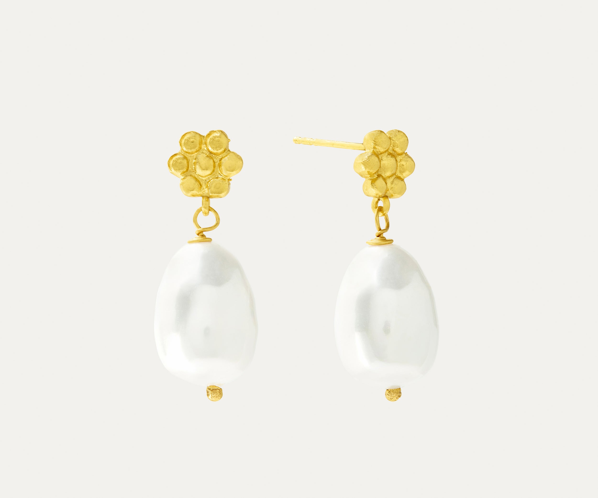 Mavis Pearl Drop Stud Earrings | Sustainable Jewellery by Ottoman Hands