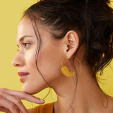 Gold Feather Pull Through Hoop Earrings | Sustainable Jewellery by Ottoman Hands