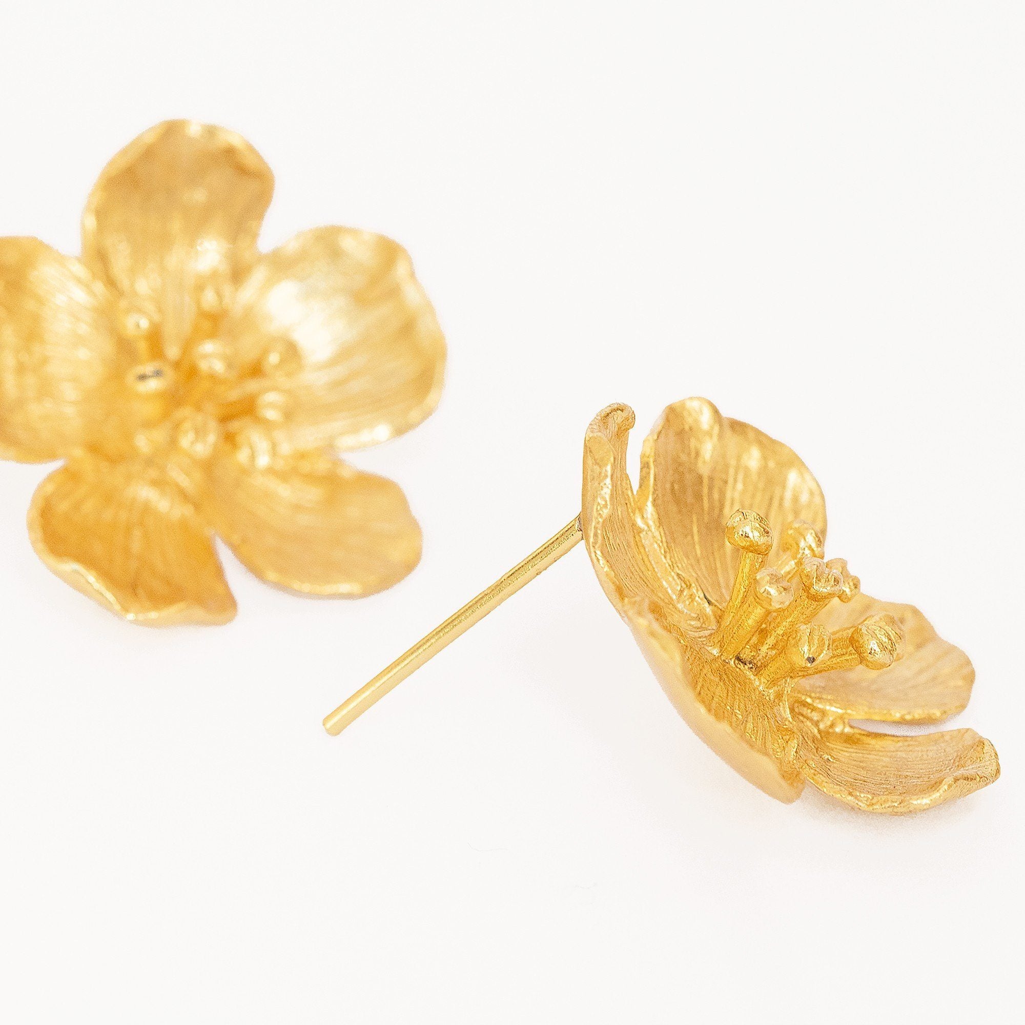 Buttercup Gold Flower Stud Earrings | Sustainable Jewellery by Ottoman Hands