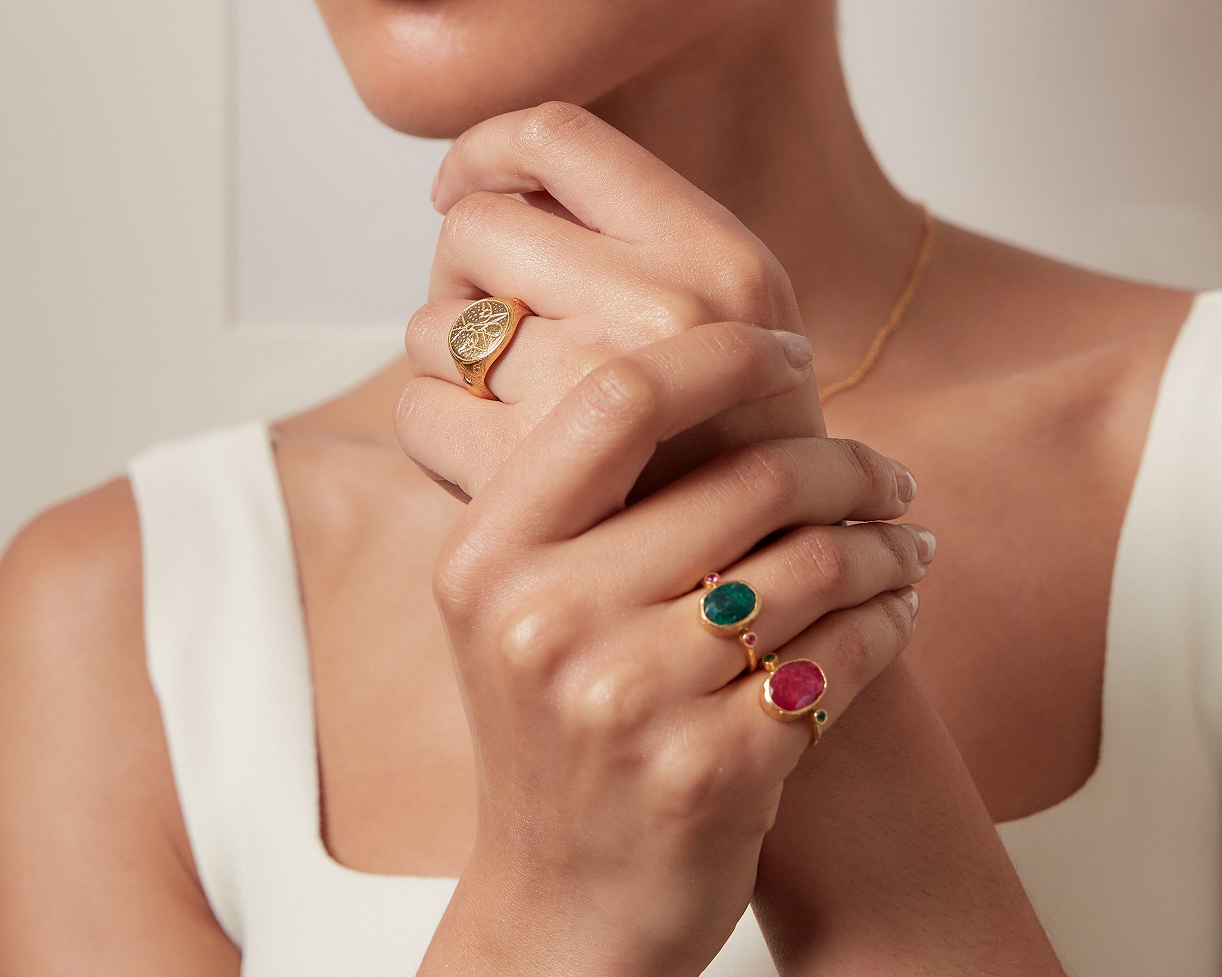 'She Flies With Her Own Wings' Gold Statement Ring | Sustainable Jewellery by Ottoman Hands
