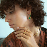 Esther Emerald and Pearl Drop Hoop Earrings | Sustainable Jewellery by Ottoman Hands