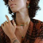 Esther Emerald and Pearl Drop Hoop Earrings | Sustainable Jewellery by Ottoman Hands