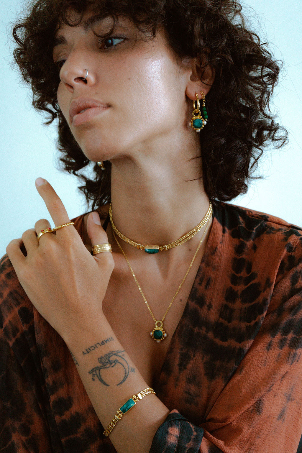 Esther Emerald and Pearl Drop Hoop Earrings | Sustainable Jewellery by Ottoman Hands