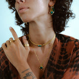 Esther Emerald and Pearl Drop Hoop Earrings | Sustainable Jewellery by Ottoman Hands