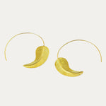 Gold Feather Pull Through Hoop Earrings | Sustainable Jewellery by Ottoman Hands