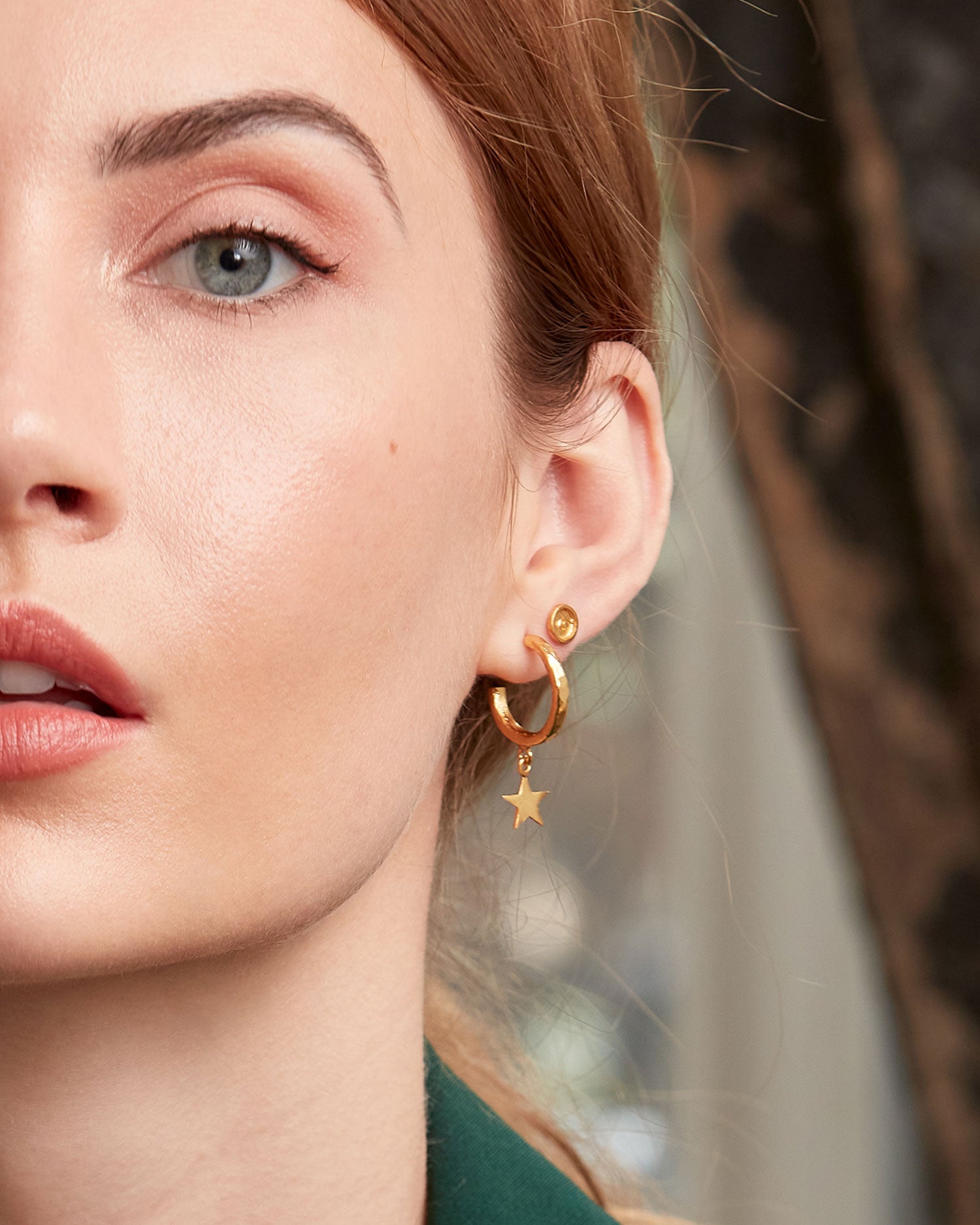 Star Charm Hoop Earrings | Sustainable Jewellery by Ottoman Hands